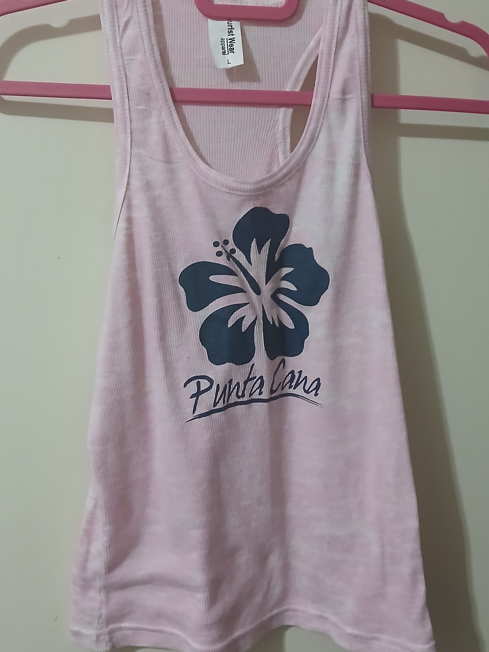 Punta Cana Pink Graphic Tank Top woman size Large